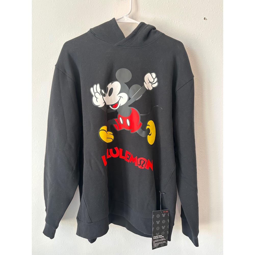 Lululemon X Disney Mickey Mouse Steady State Pullover Hoodie Black Size L